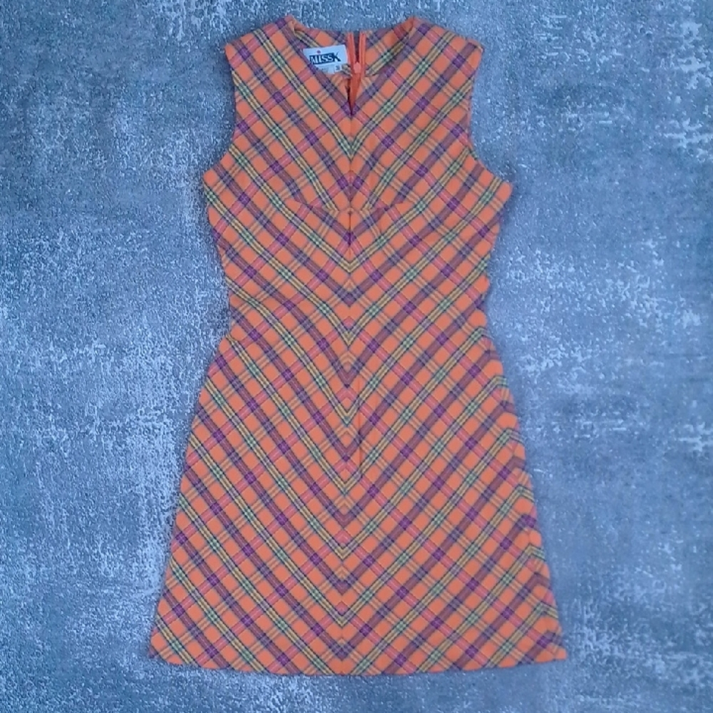 Vintage 90s Sleeveless Dress Plaid MissK
